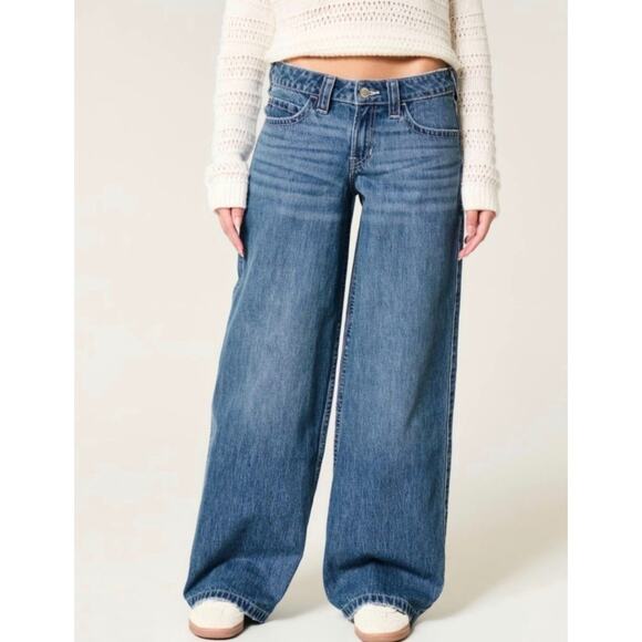 Hollister Denim - NWT Hollister Y2K Low-Rise Super Baggy Jeans Size 30W tagged 28W McBling Grunge